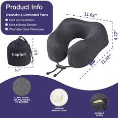 Memory Foam Travel Neck Pillow for Airplane Comfort
