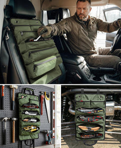Heavy-Duty Waterproof Tool Roll Organizer with Detachable Pouches