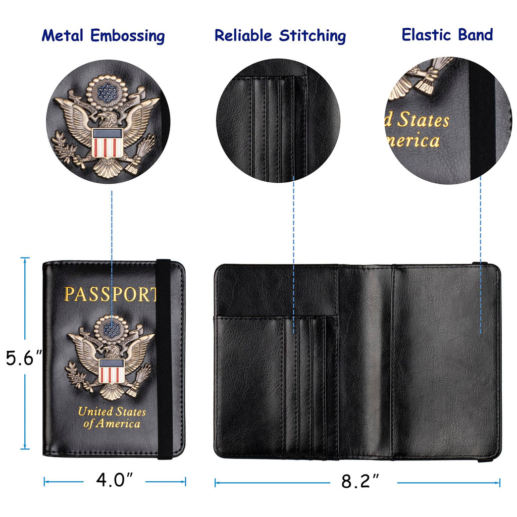 TOURSUIT RFID Blocking Passport Holder, Leather Travel Wallet