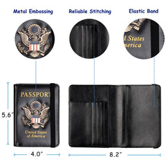 RFID Blocking Leather Passport Holder & Travel Wallet