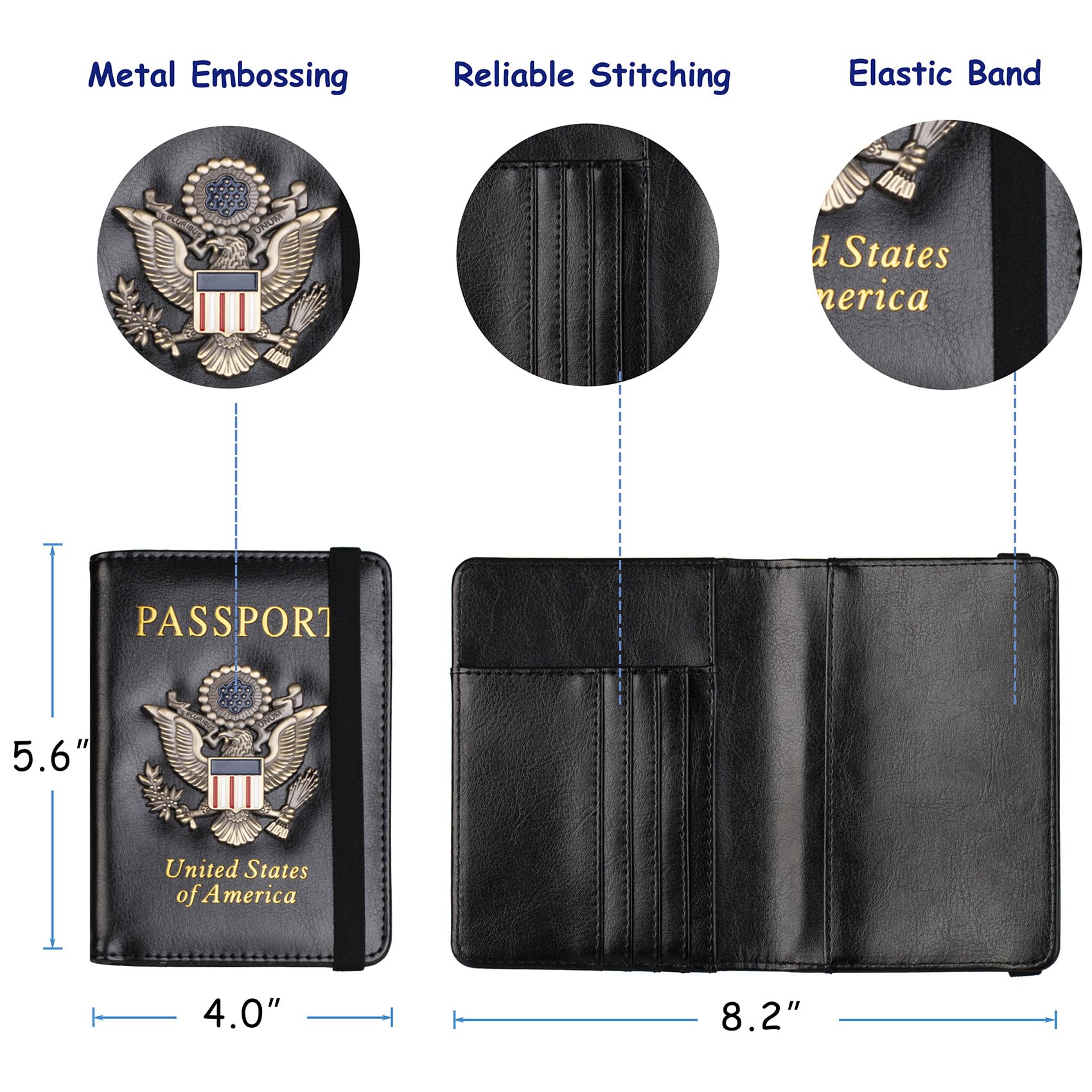 TOURSUIT RFID Blocking Passport Holder, Leather Travel Wallet