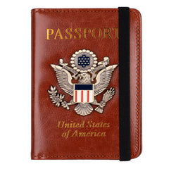 RFID Blocking Leather Passport Holder & Travel Wallet