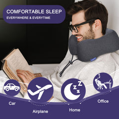 Memory Foam Travel Neck Pillow for Airplane Comfort