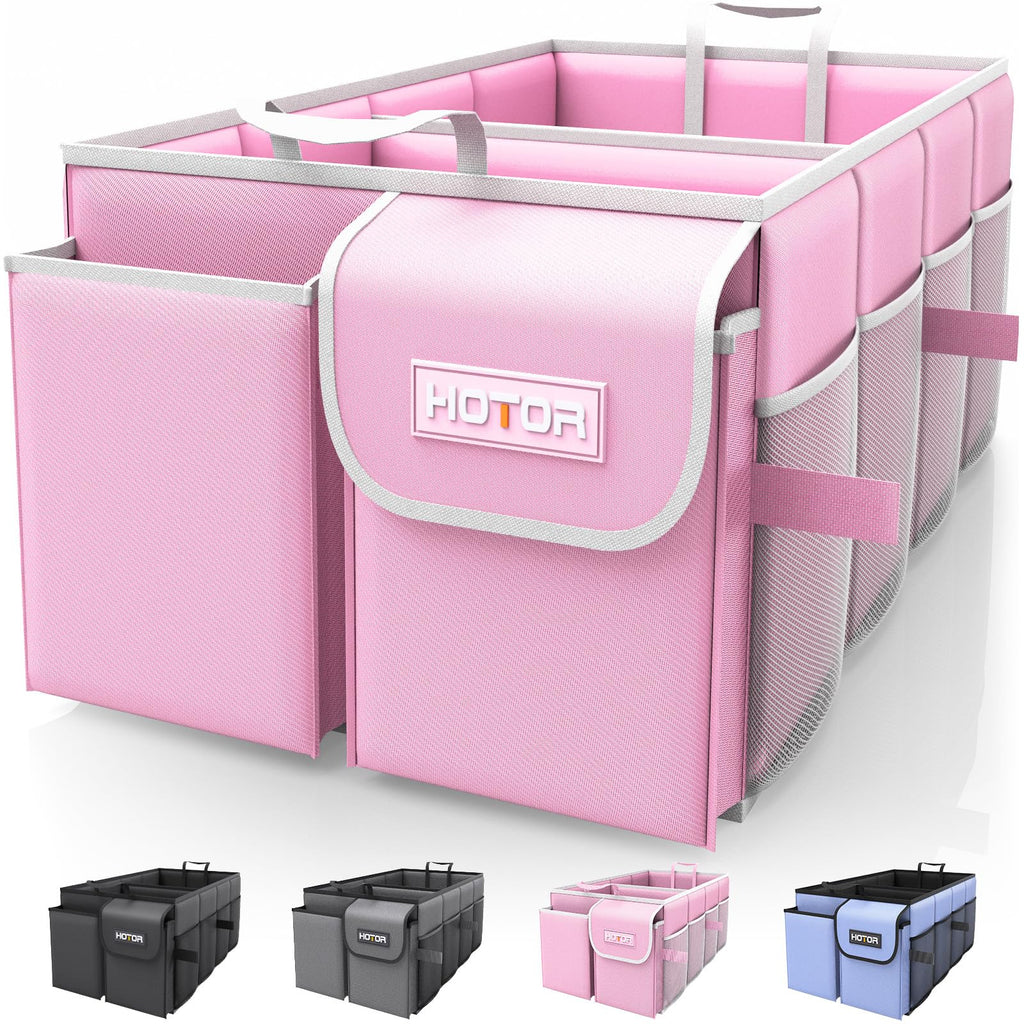 HOTOR Foldable Trunk Organizer - SUV & Sedan Compatible, Sturdy Car Organization for Accessories, Tools, Sundries