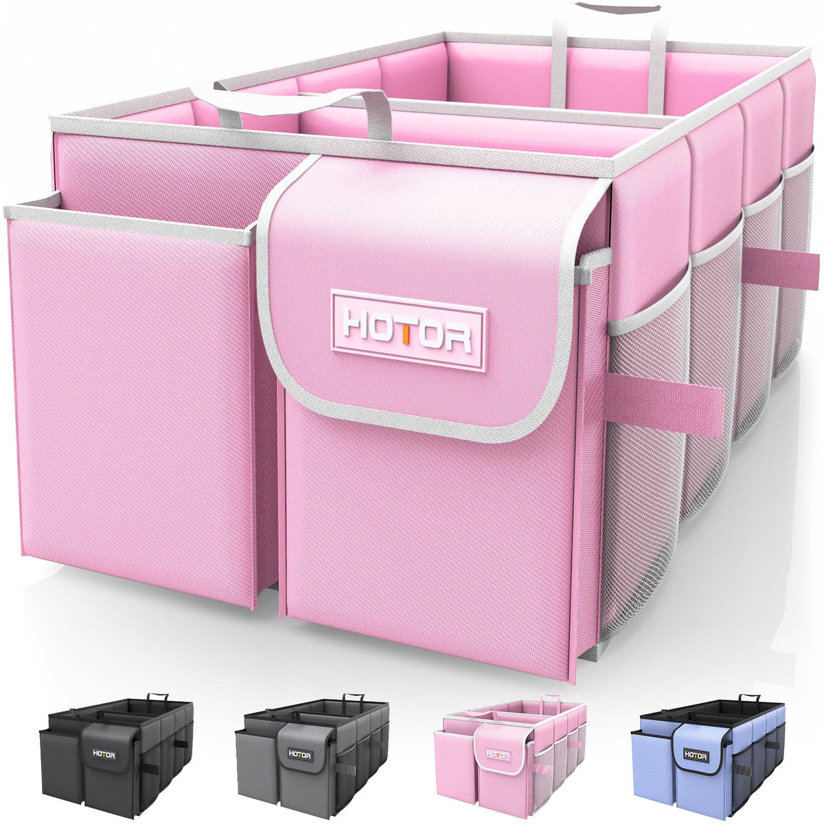 HOTOR Foldable Trunk Organizer - SUV & Sedan Compatible, Sturdy Car Organization for Accessories, Tools, Sundries