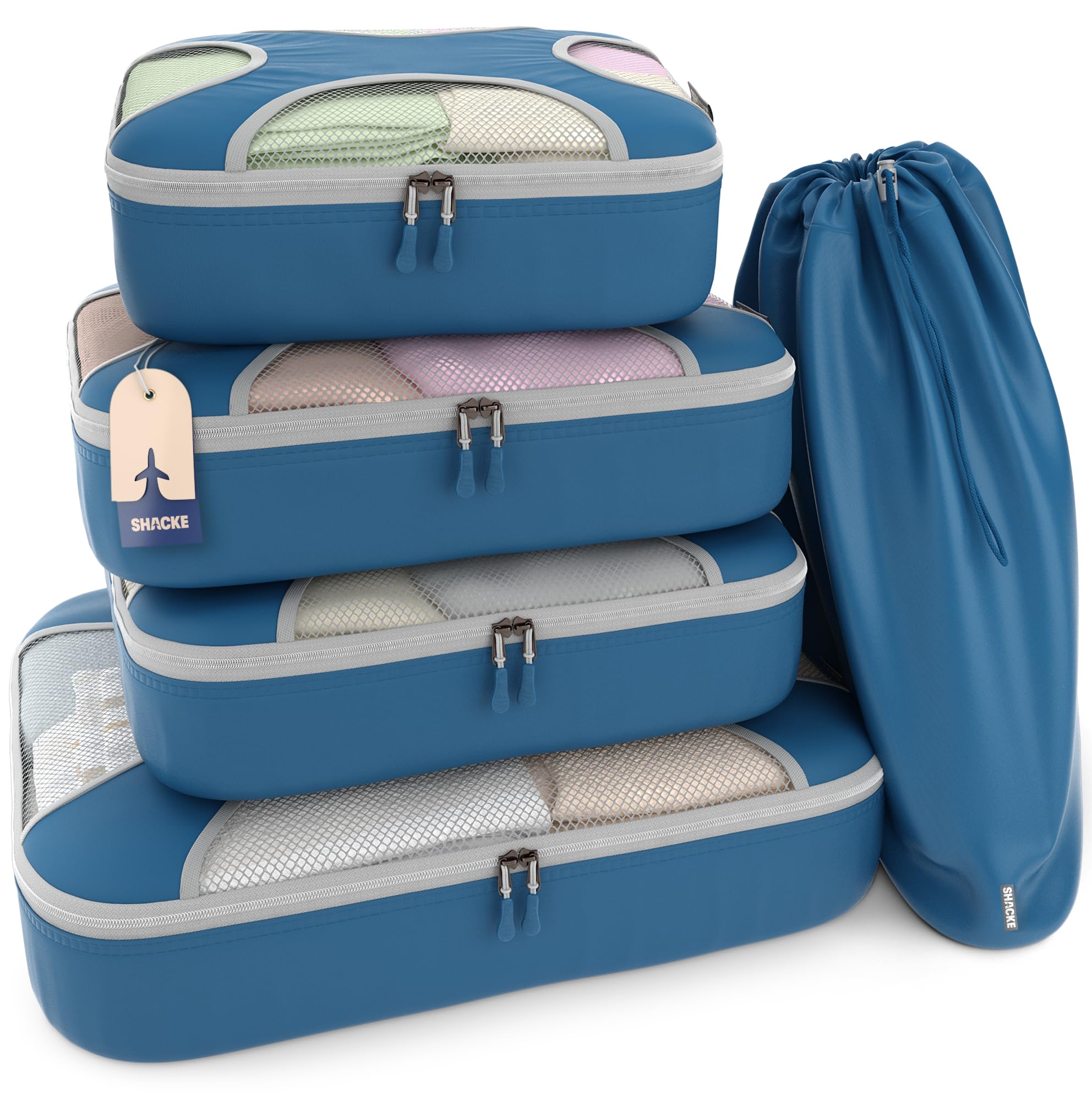 5 Set/8 Set Packing Cubes - Travel Organizers with Laundry Bag
