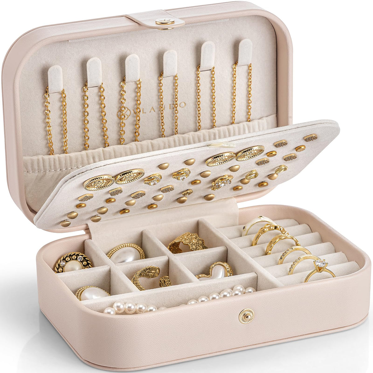 Portable Travel Jewelry Case for Earrings, Rings & Necklaces
