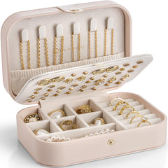 Portable Travel Jewelry Case for Earrings, Rings & Necklaces