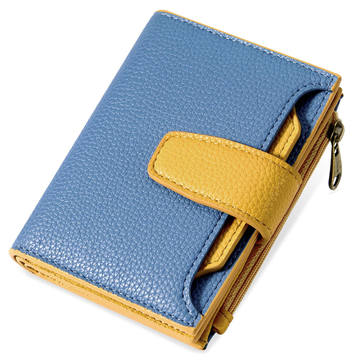 Airkit Wallet Women, Small Wallet for Women Leather, Ladies Bifold Compact RFID Blocking Credit Card Holder, Girls Mini Travel Purse, Pocket Passport Wallet with 4 ID Window