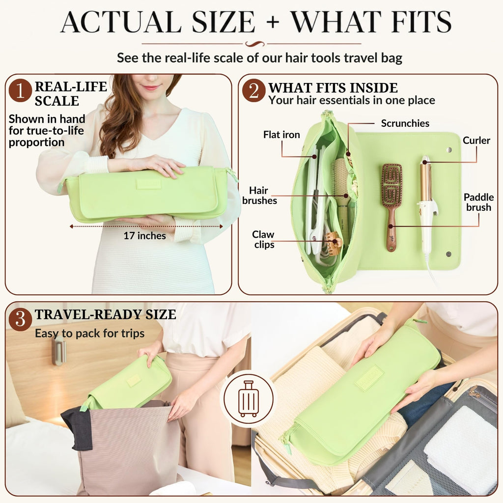 BAREFOOT CARIBOU Hair Tools Travel Bag and Heat Resistant Mat 17"