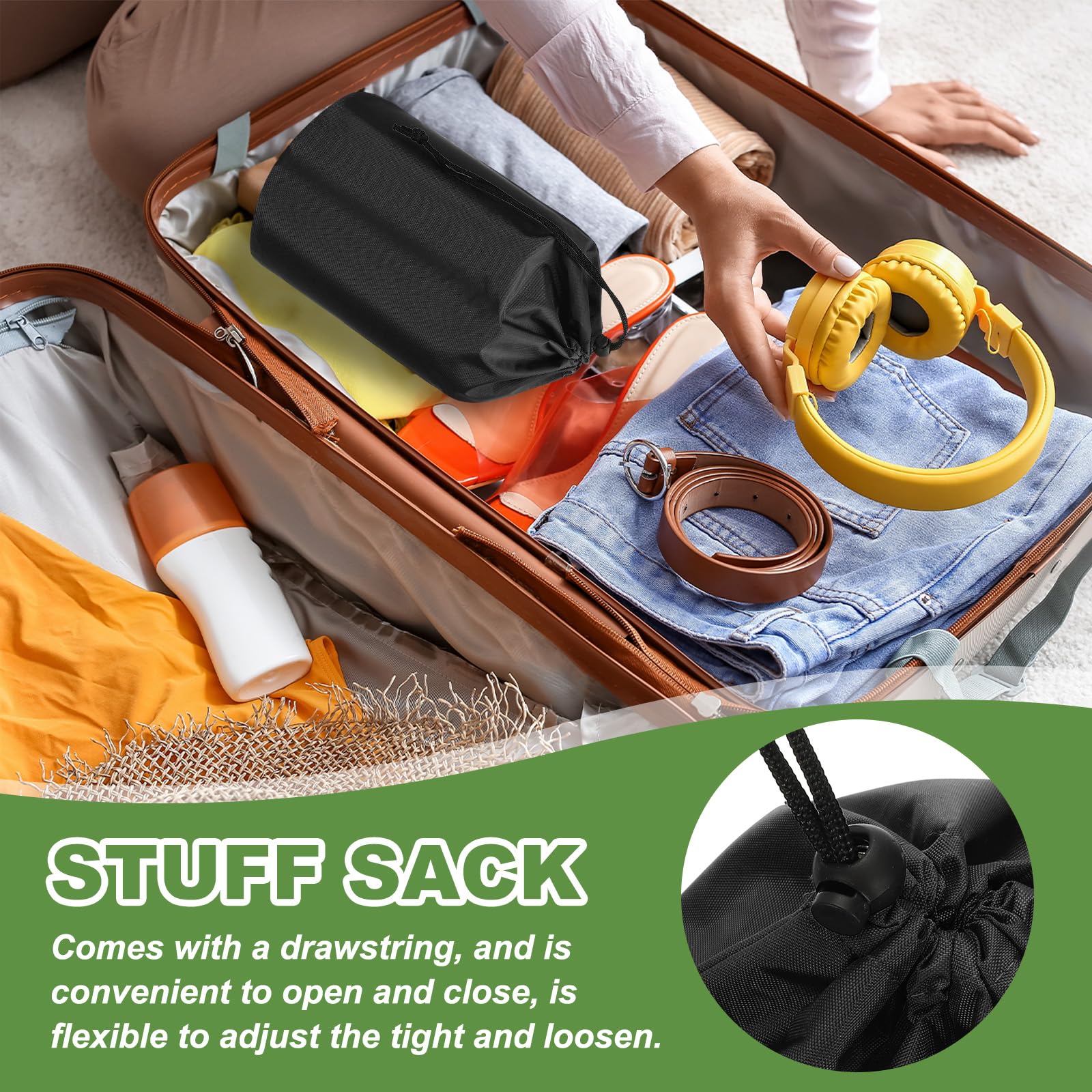 PATIKIL Stuff Sack, Waterproof Outdoor Storage Sack Portable Drawstring Dust Flap Bag Lightweight Sleeping Bag for Camping Hiking Travel