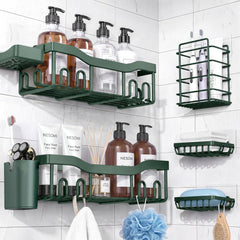 7-Pack Adhesive Stainless Steel Shower Caddy Organizer