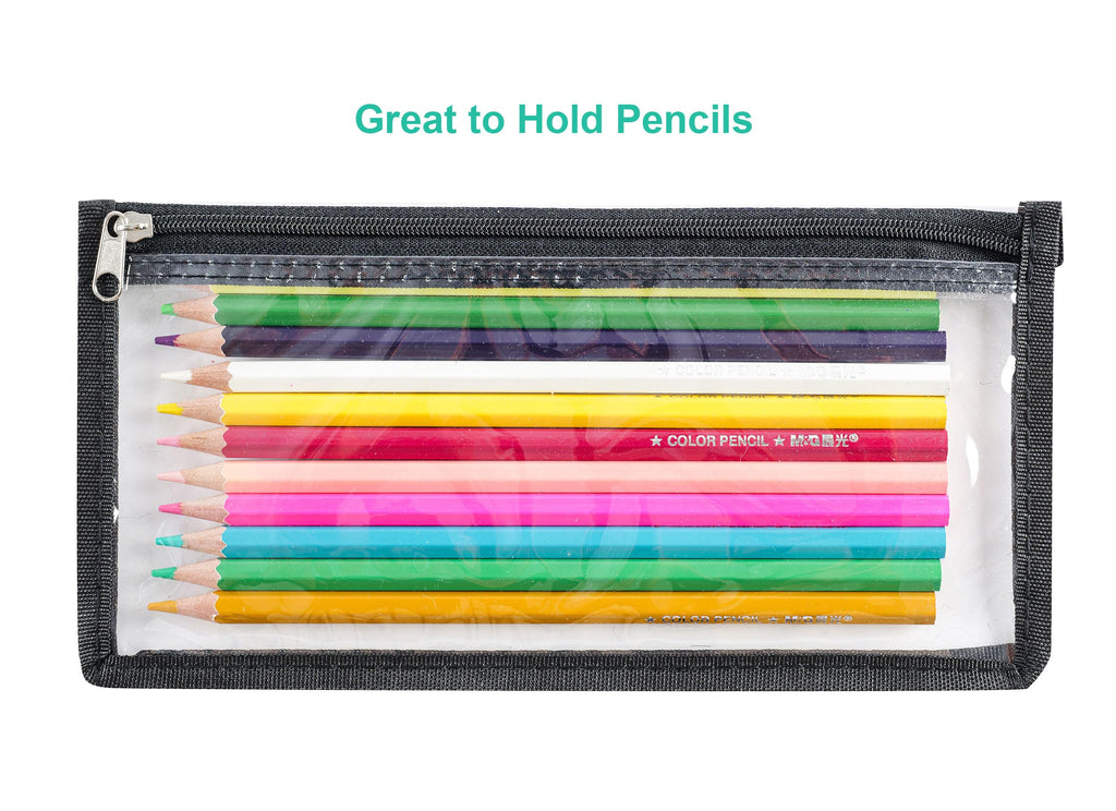 YOAVIP 3.9 x 7.8 Clear Cash Register Money Pouch Bank Deposit Bag Check Wallet 10 Pack Zipper Closure