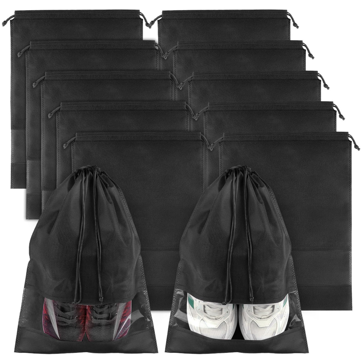 Shoe Bags for Travel, Drawstring Travel Shoe Bags for Packing, Dustproof Portable Travel Shoe Storage Bag for Men and Women
