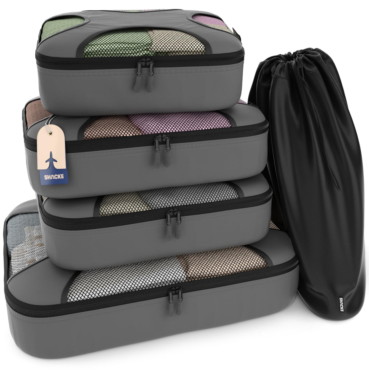 5 Set/8 Set Packing Cubes - Travel Organizers with Laundry Bag