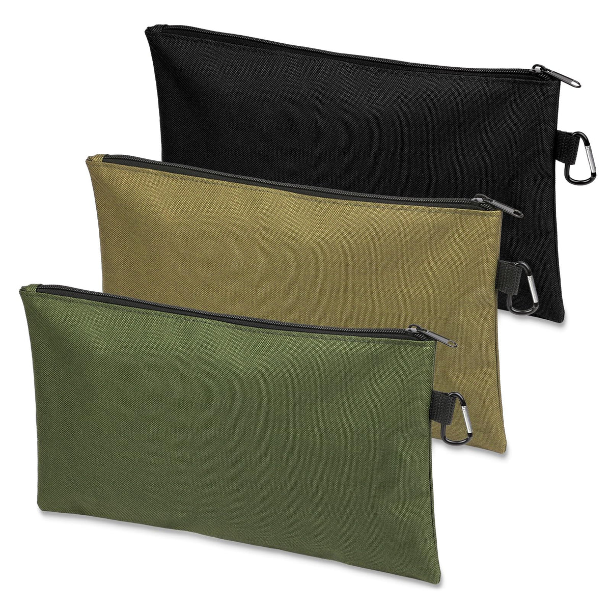 Tool Bag Zipper Pouch, Premium Tool Pouch, Utility Multipurpose Storage Organizer Tool Pouches with Carabiner Metal Zipper for Tools
