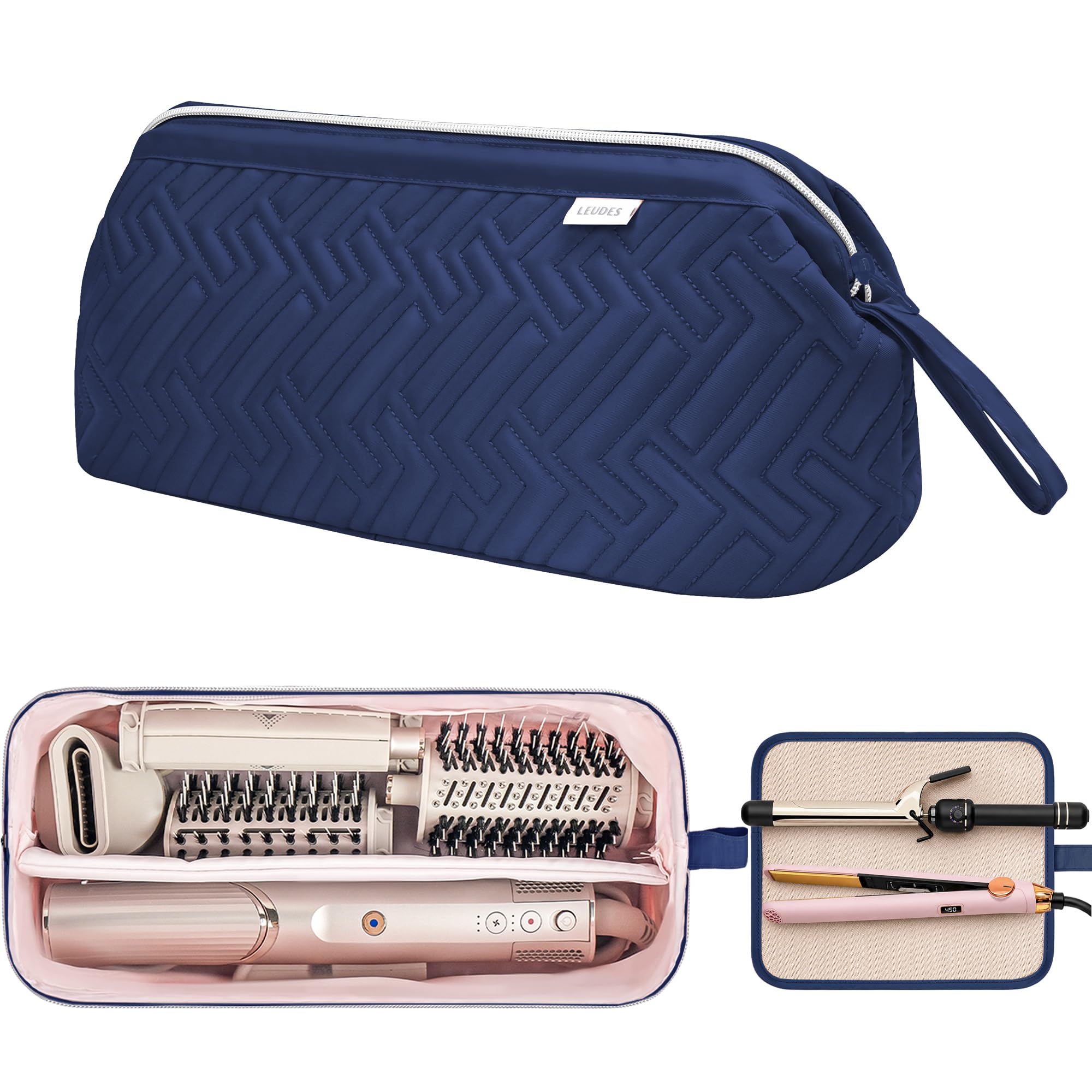 Leudes Hair Tools Travel Bag with Heat Resistant Mat for Shark Flex Style