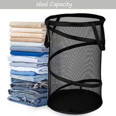 Collapsible Mesh Pop-Up Laundry Hamper with Carry Handles