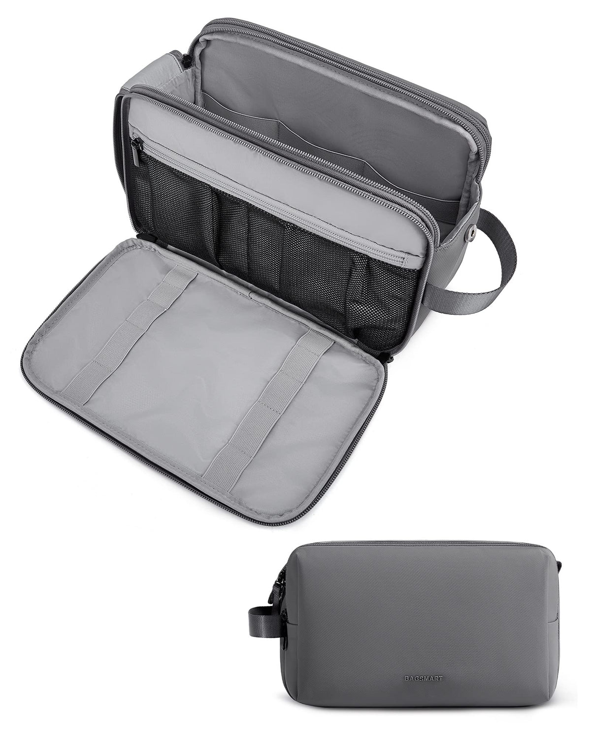 BAGSMART Toiletry Bag for Men, Travel Toiletry Organizer Dopp Kit Water-resistant Shaving Bag for Toiletries Accessories, Door Room Essentials