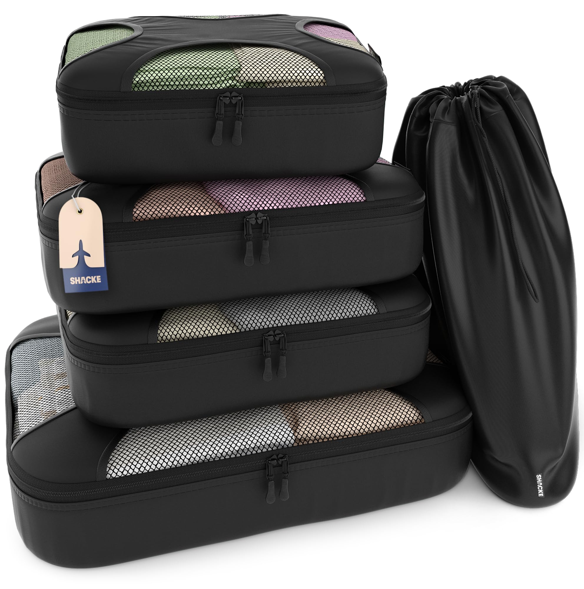 5 Set/8 Set Packing Cubes - Travel Organizers with Laundry Bag