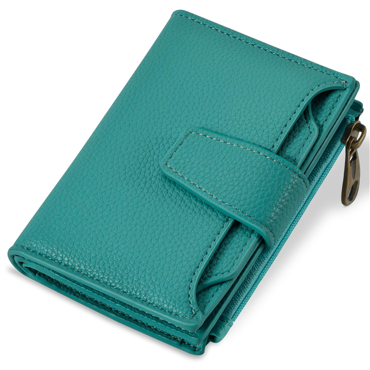 Airkit Wallet Women, Small Wallet for Women Leather, Ladies Bifold Compact RFID Blocking Credit Card Holder, Girls Mini Travel Purse, Pocket Passport Wallet with 4 ID Window