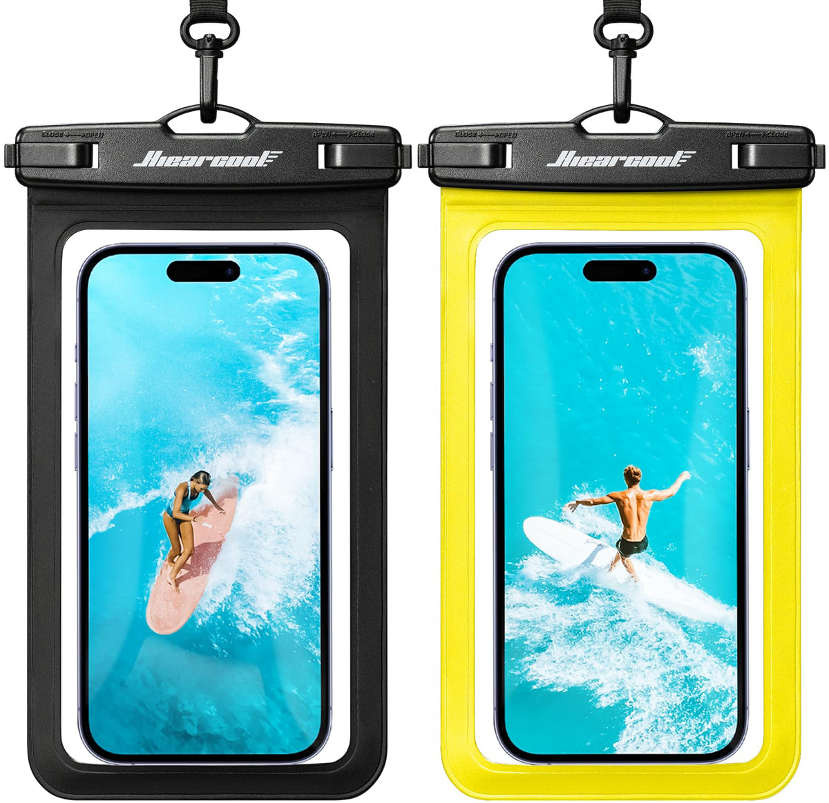 Hiearcool Universal Waterproof Case, Waterproof Phone Pouch Compatible for iPhone 14 13 12 11 Pro Max XS Plus Samsung Galaxy S22 Cellphone Up to 8.3", IPX8 Cellphone Dry Bag for Vacation-2 Pack