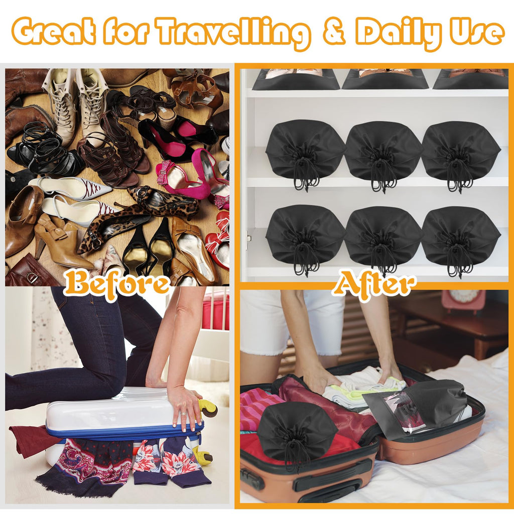 Shoe Bags for Travel, Drawstring Travel Shoe Bags for Packing, Dustproof Portable Travel Shoe Storage Bag for Men and Women