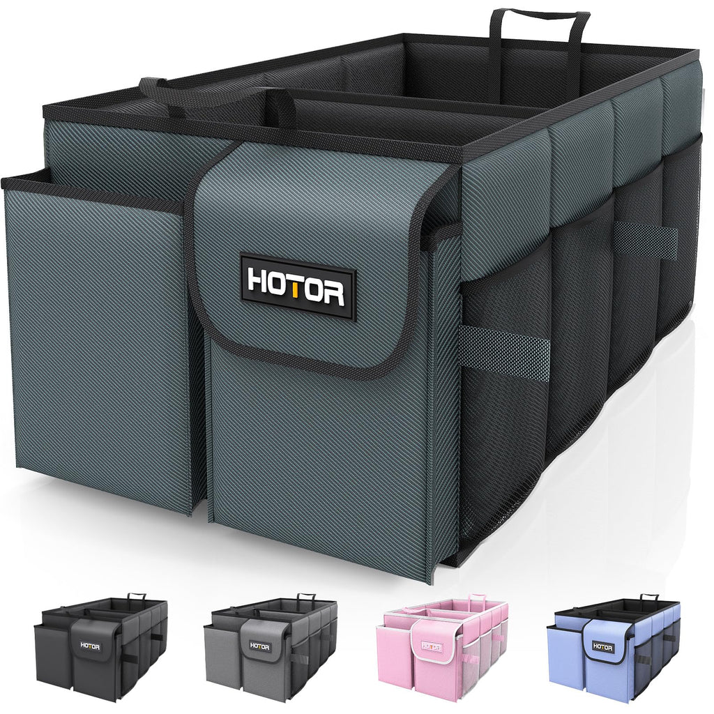 HOTOR Foldable Trunk Organizer - SUV & Sedan Compatible, Sturdy Car Organization for Accessories, Tools, Sundries