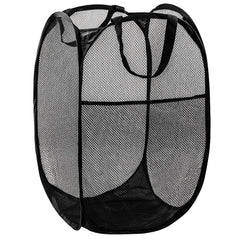 70L Collapsible Mesh Pop-Up Laundry Hamper with Side Pocket