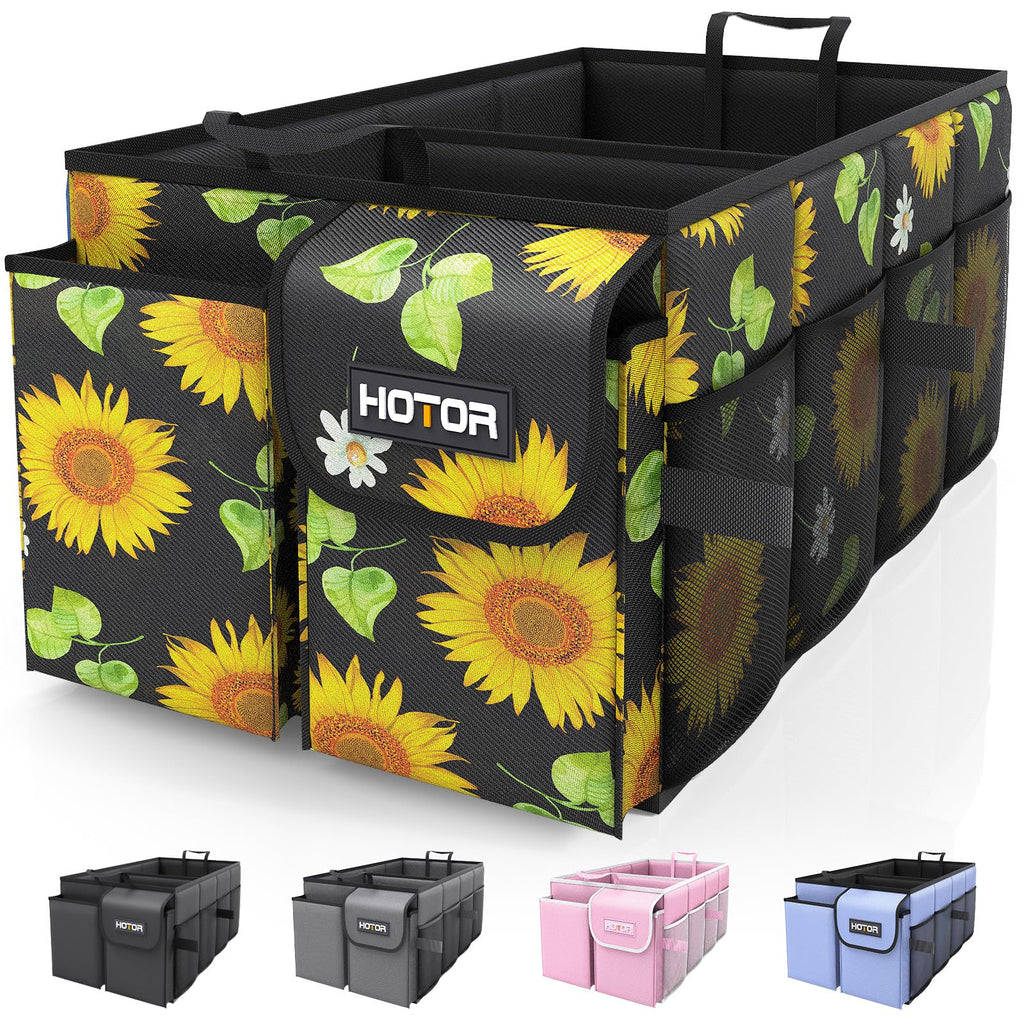 HOTOR Foldable Trunk Organizer - SUV & Sedan Compatible, Sturdy Car Organization for Accessories, Tools, Sundries