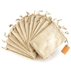 Reusable Muslin Drawstring Produce Bags for Travel Storage
