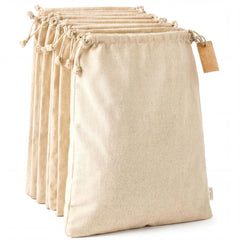 Reusable Muslin Drawstring Produce Bags for Travel Storage