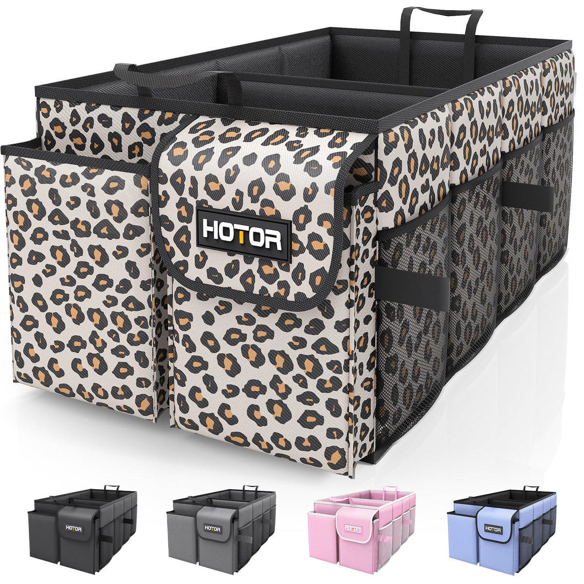 HOTOR Foldable Trunk Organizer - SUV & Sedan Compatible, Sturdy Car Organization for Accessories, Tools, Sundries