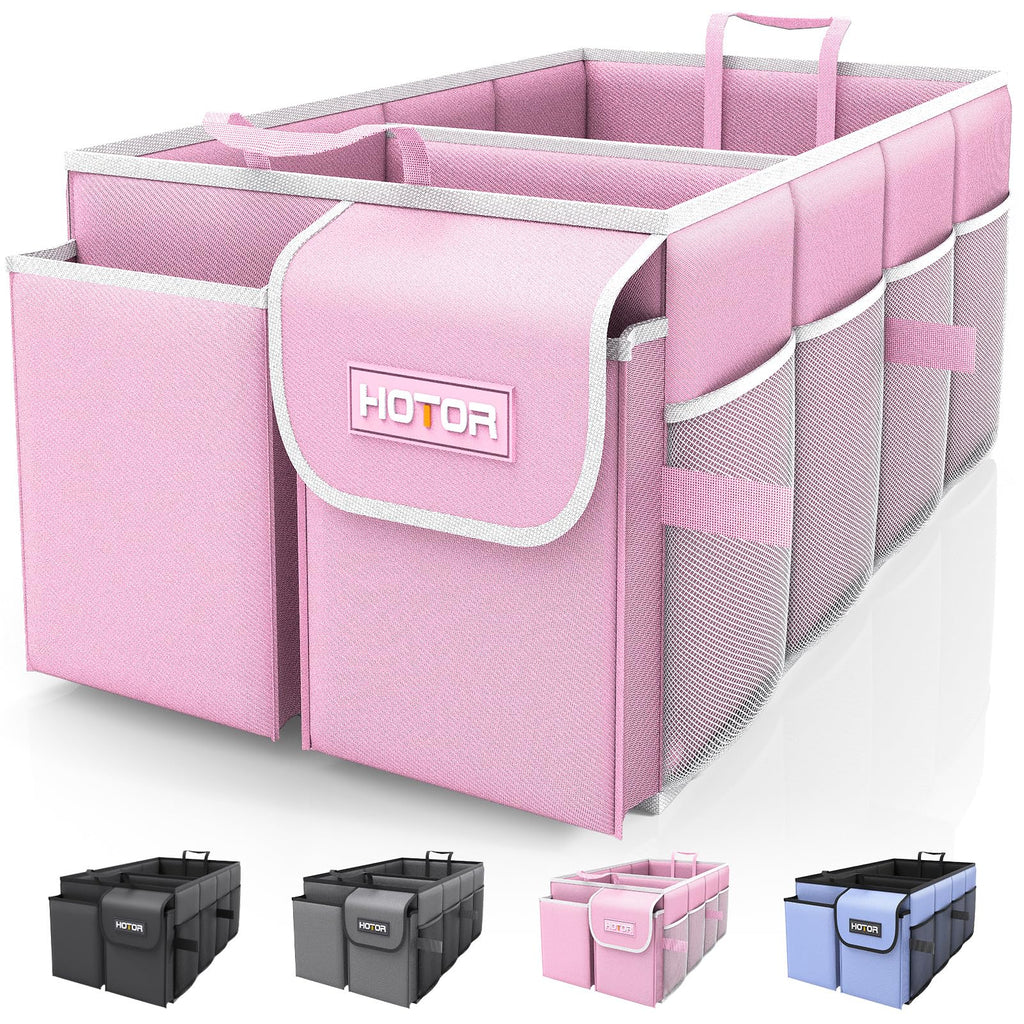 HOTOR Foldable Trunk Organizer - SUV & Sedan Compatible, Sturdy Car Organization for Accessories, Tools, Sundries