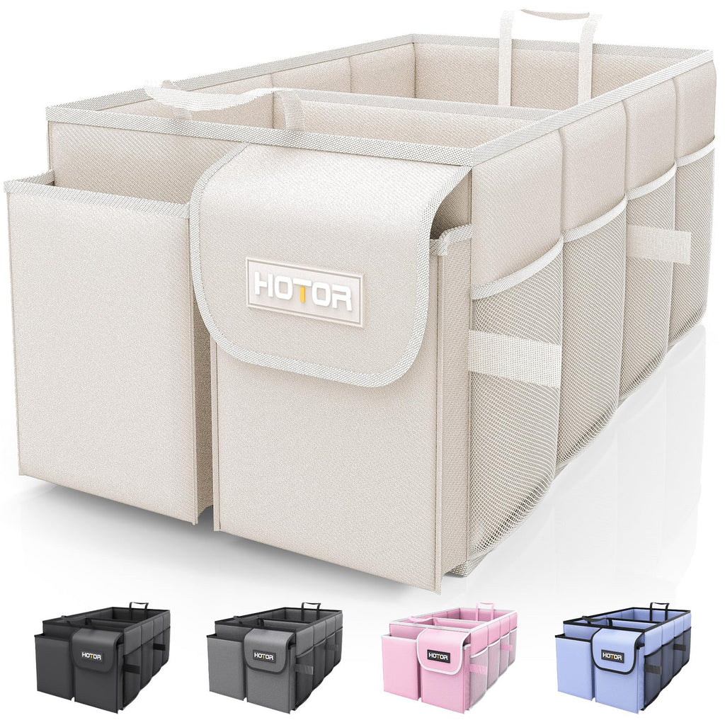 HOTOR Foldable Trunk Organizer - SUV & Sedan Compatible, Sturdy Car Organization for Accessories, Tools, Sundries