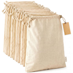 Reusable Muslin Drawstring Produce Bags for Travel Storage