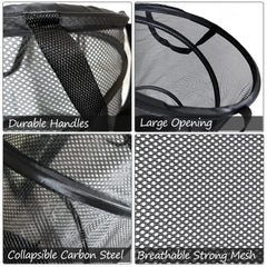 Collapsible Mesh Pop-Up Laundry Hamper with Carry Handles