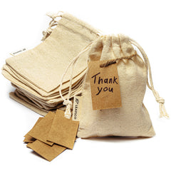 Reusable Muslin Drawstring Produce Bags for Travel Storage