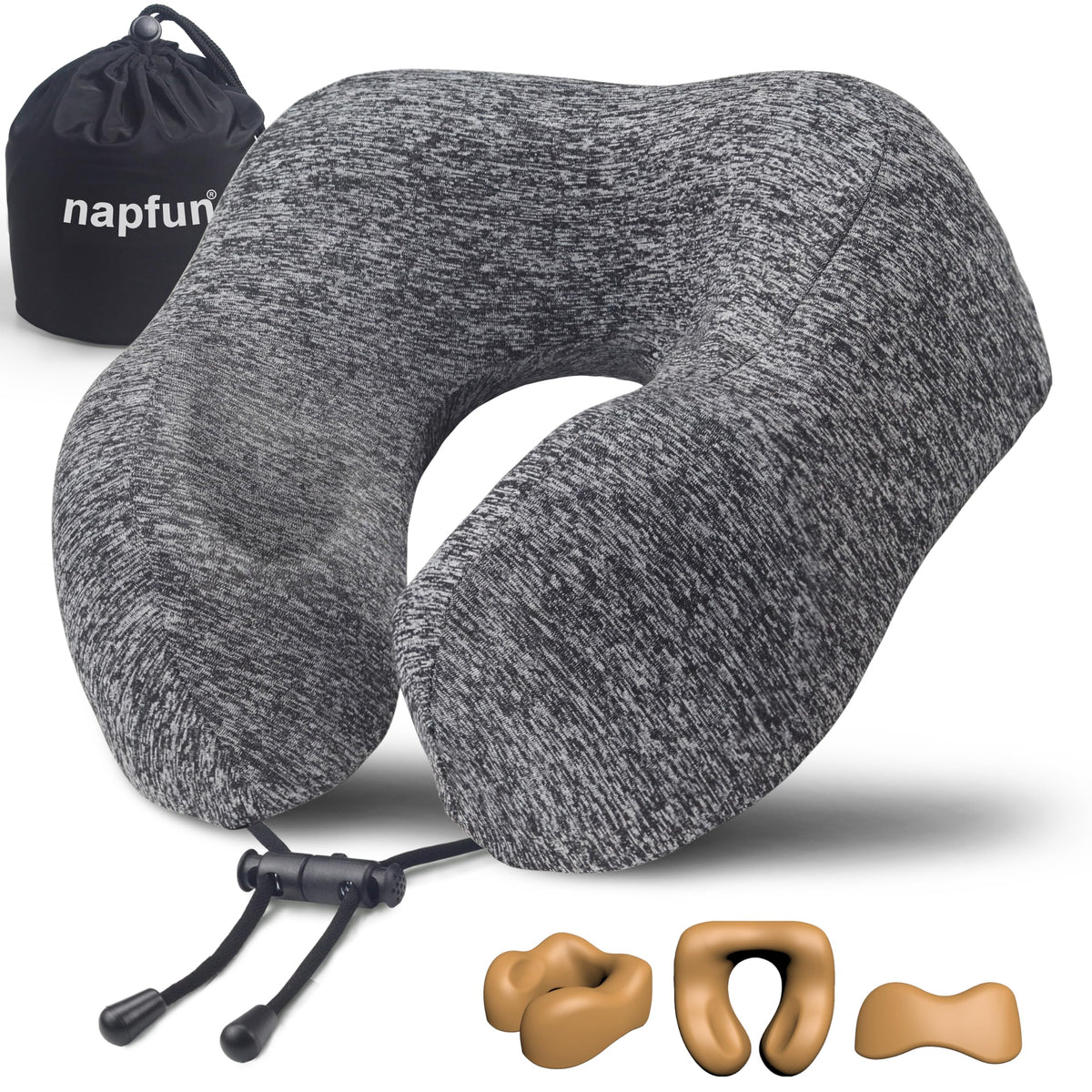 napfun Neck Pillow for Travel, Memory Foam Airplane Pillow