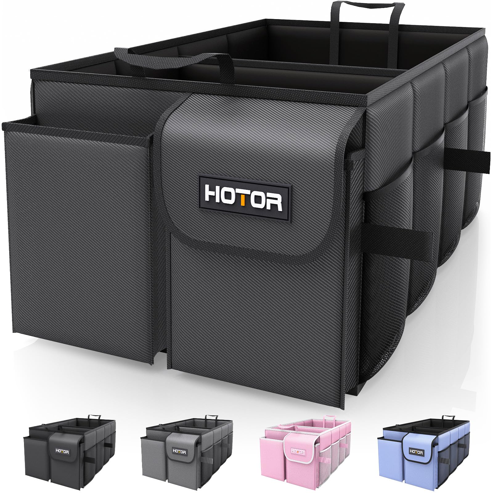 HOTOR Foldable Trunk Organizer - SUV & Sedan Compatible, Sturdy Car Organization for Accessories, Tools, Sundries